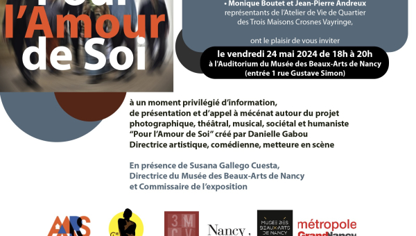 [Invitation partenaire] L'AARS vous invite à découvrir le projet  artistique « Pour l’Amour de Soi » le 24 mai 2024 à 18h au Musée des Beaux Arts de Nancy